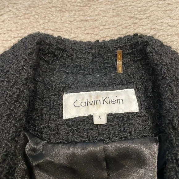 Calvin Klein women size 6 black jacket with belt - Picture 4 of 9